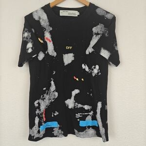Off-White c/o Virgil Abloh "Accident" Graphic Short Sleeve t-shirt 2017 Sz LG